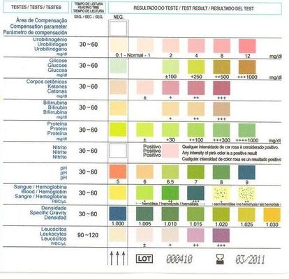 OEM Urine Testing Strips for testing Leukocyte Ascorbic Creatinine Protein